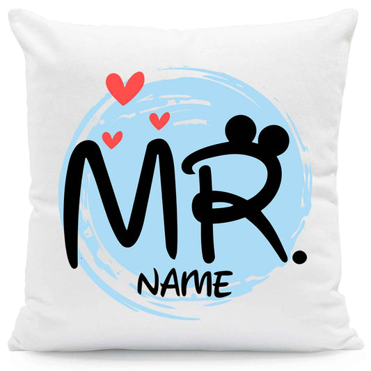 Bedrucktes Kissen mit Spruch - Mr & Mrs Mouse mit Namen