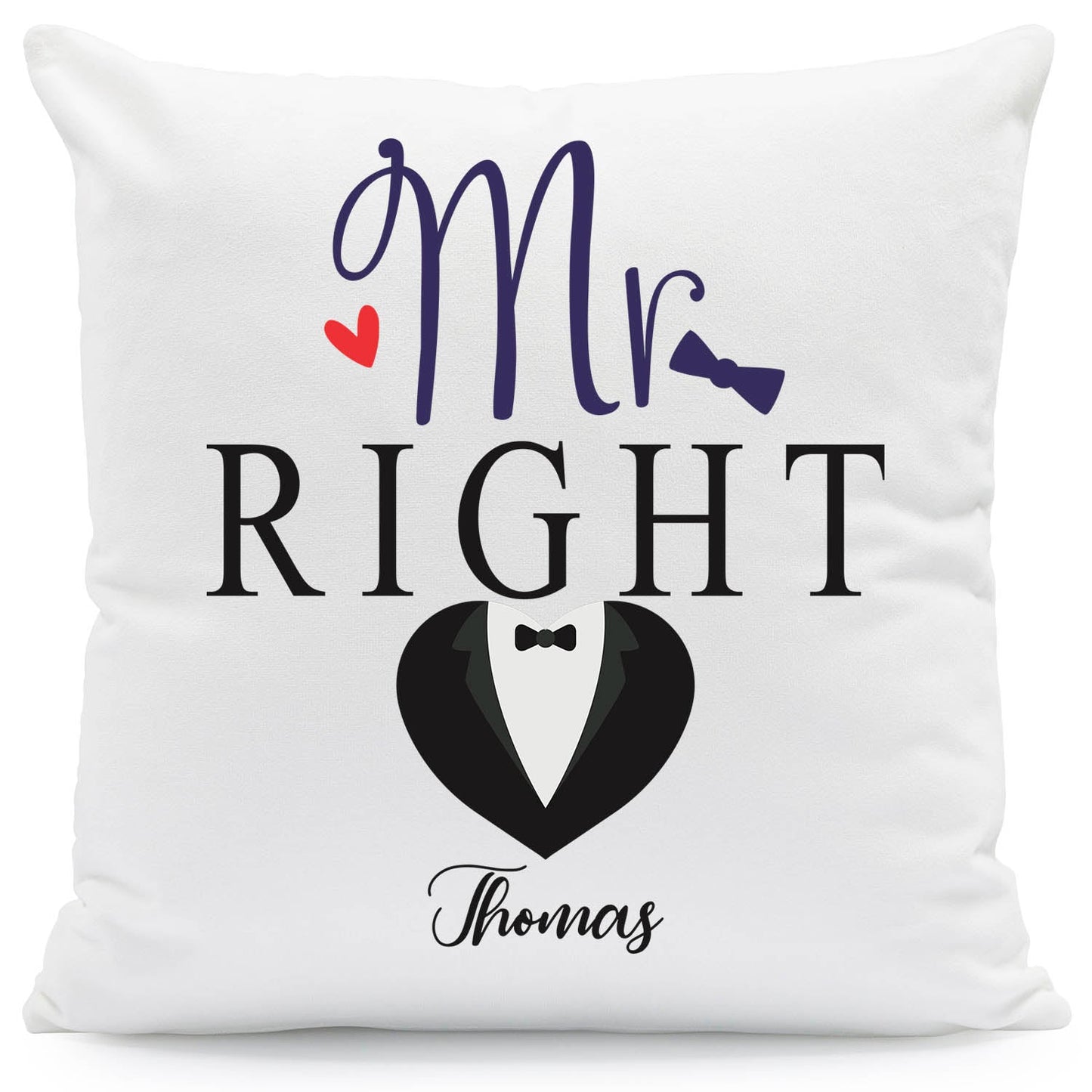 Bedrucktes Kissen mit Spruch Mr & Mrs always Right im Set