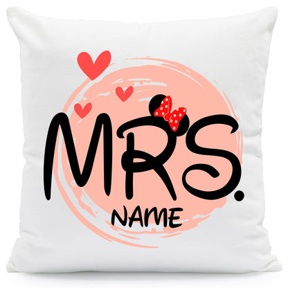 Bedrucktes Kissen mit Spruch - Mr & Mrs Mouse mit Namen