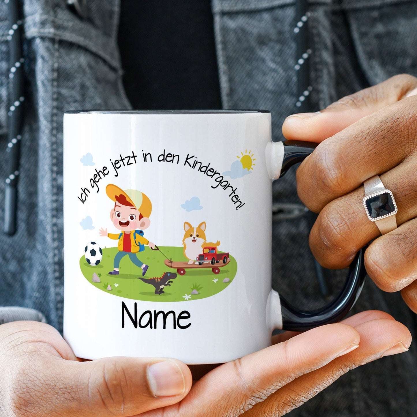 Bedruckte Tasse mit Motiv Ich gehe jetzt in den Kindergarten für Jungen & Mädchen