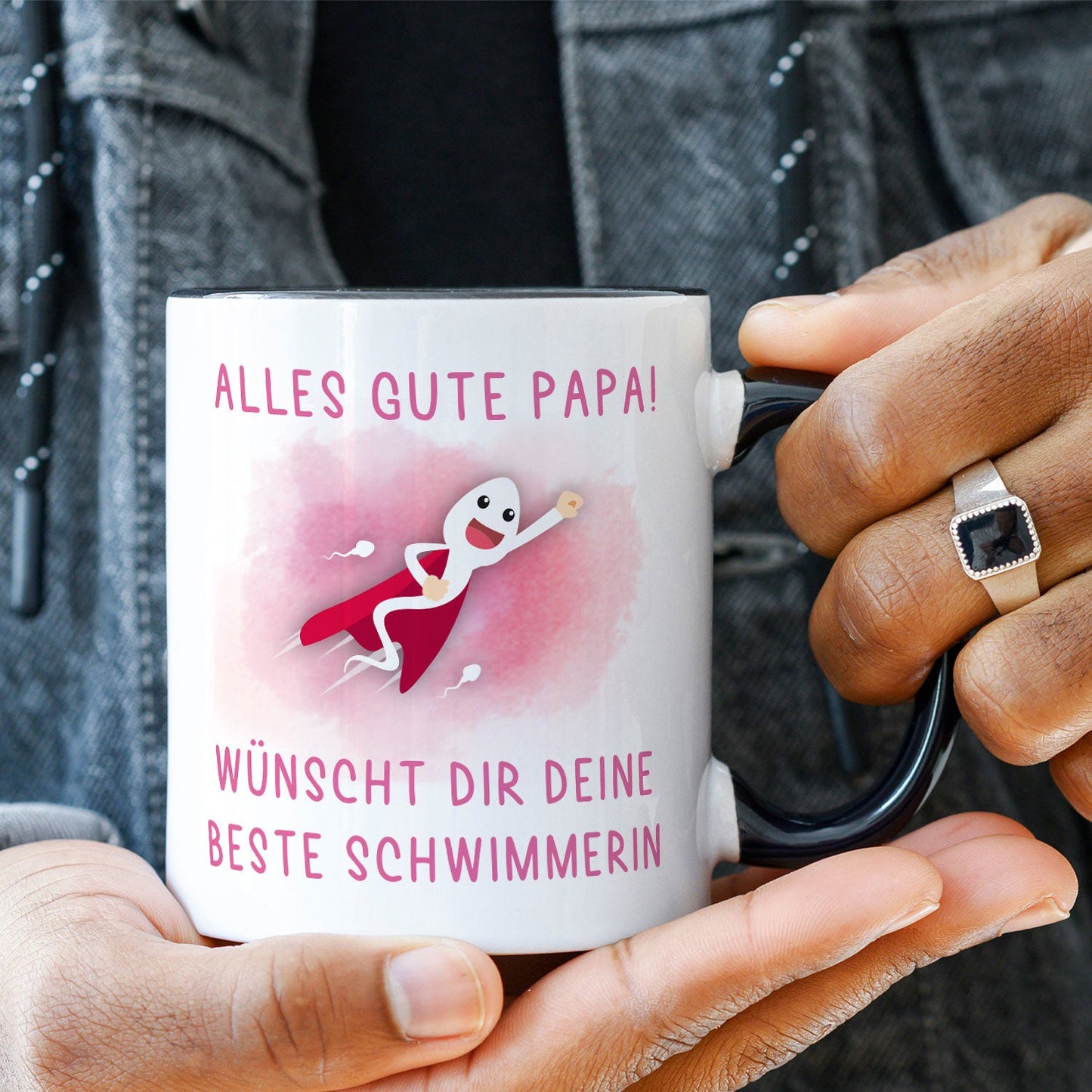 Bedruckte Tasse mit Spruch Bester Schwimmer