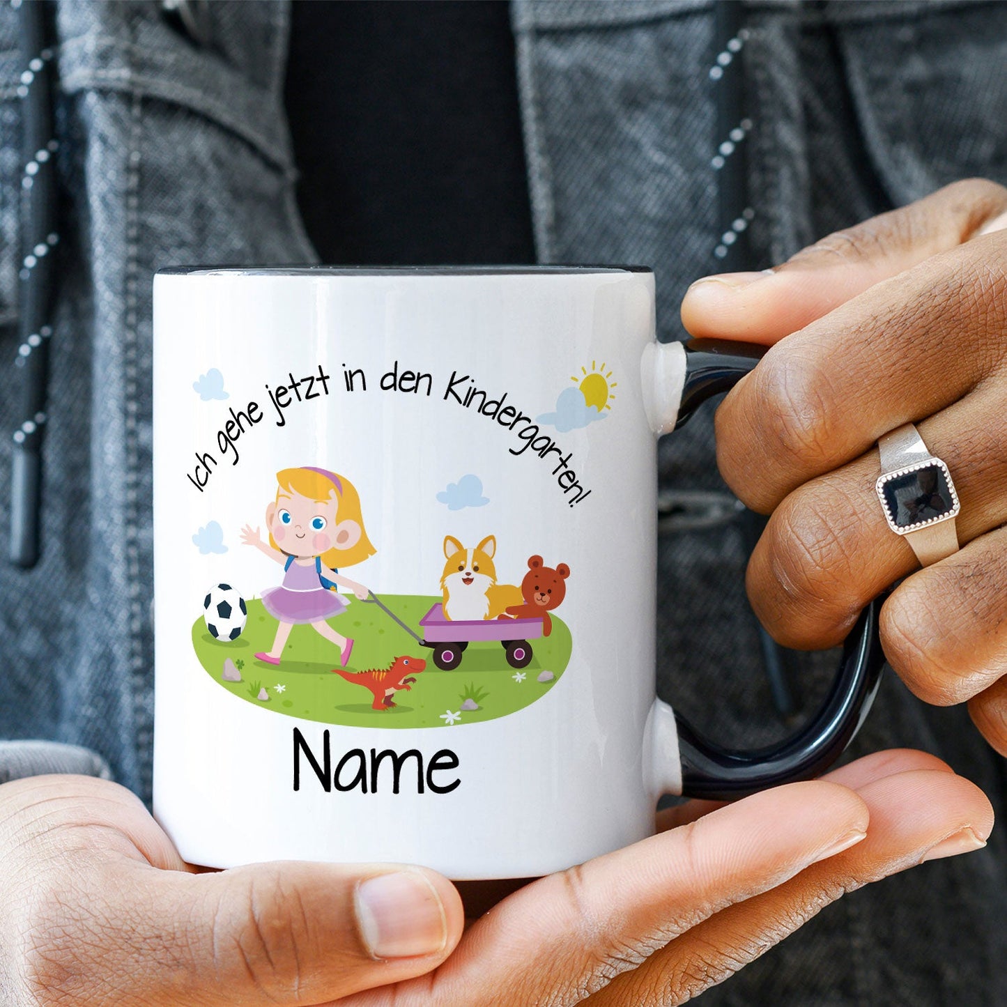 Bedruckte Tasse mit Motiv Ich gehe jetzt in den Kindergarten für Jungen & Mädchen
