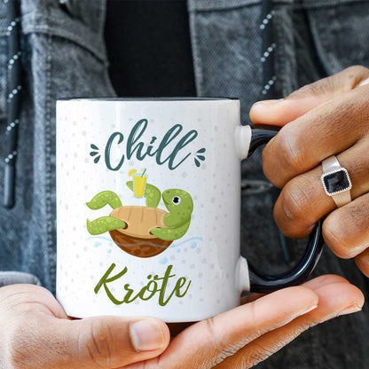 Bedruckte Tasse mit Spruch - Chillkröte