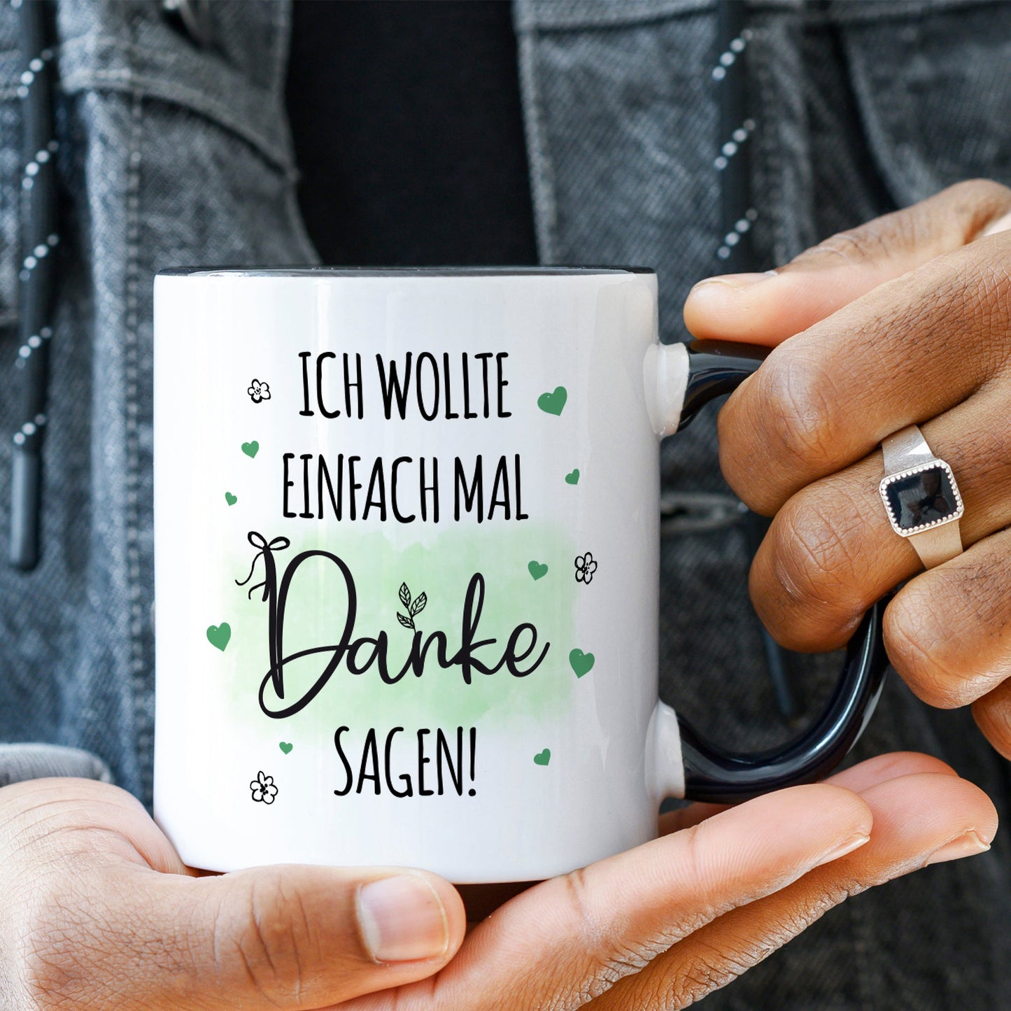 Bedruckte Tasse mit Spruch Wollte einfach mal danke sagen