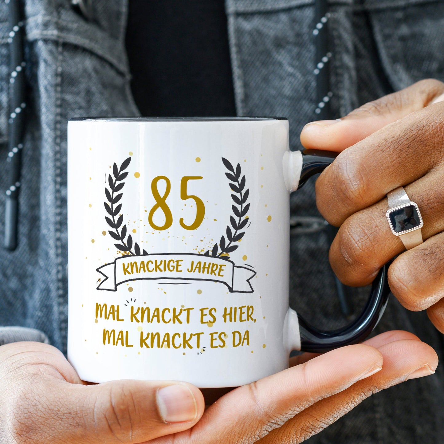 Bedruckte Tasse mit Spruch Knackige Jahre