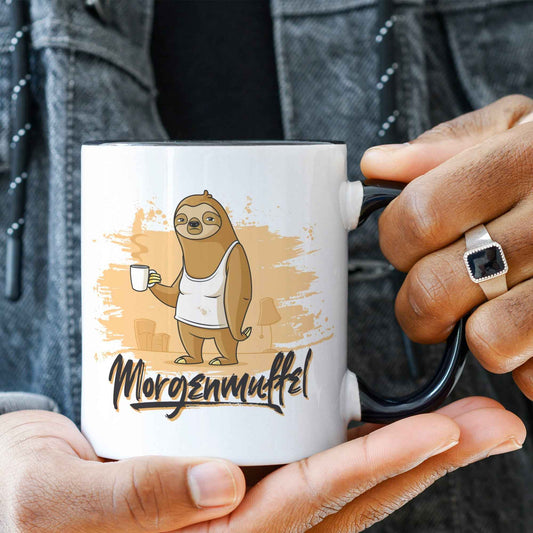 Bedruckte Tasse mit Spruch Morgenmuffel
