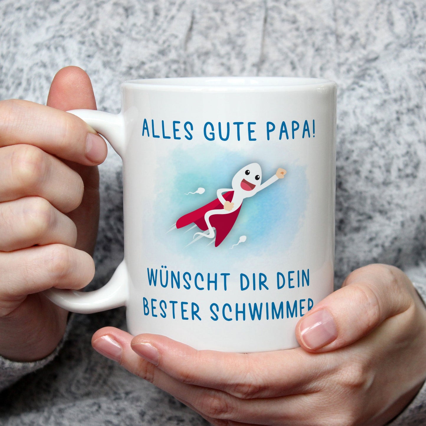 Bedruckte Tasse mit Spruch Bester Schwimmer