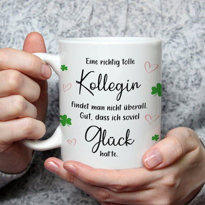Bedruckte Tasse mit Spruch Tolle Kollegin