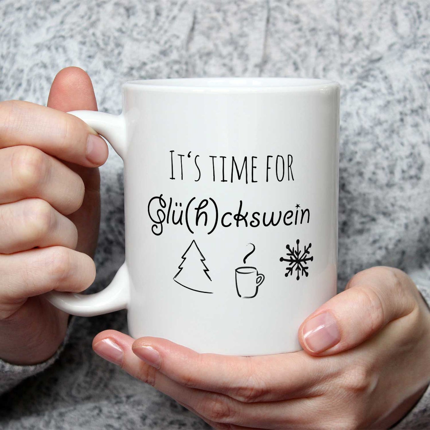 Bedruckte Tasse mit Weihnachtsmotiv - Its time for Glühckswein