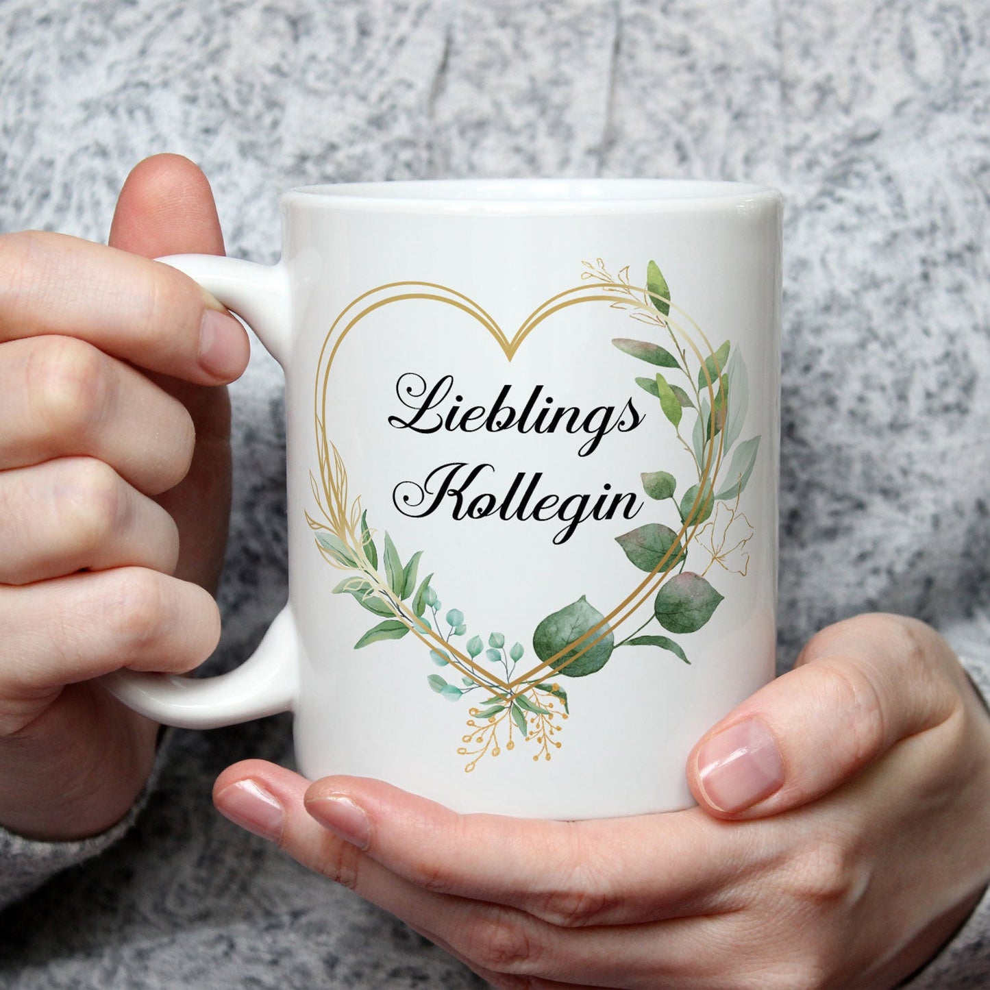 Bedruckte Tasse mit Spruch Lieblingskollegin
