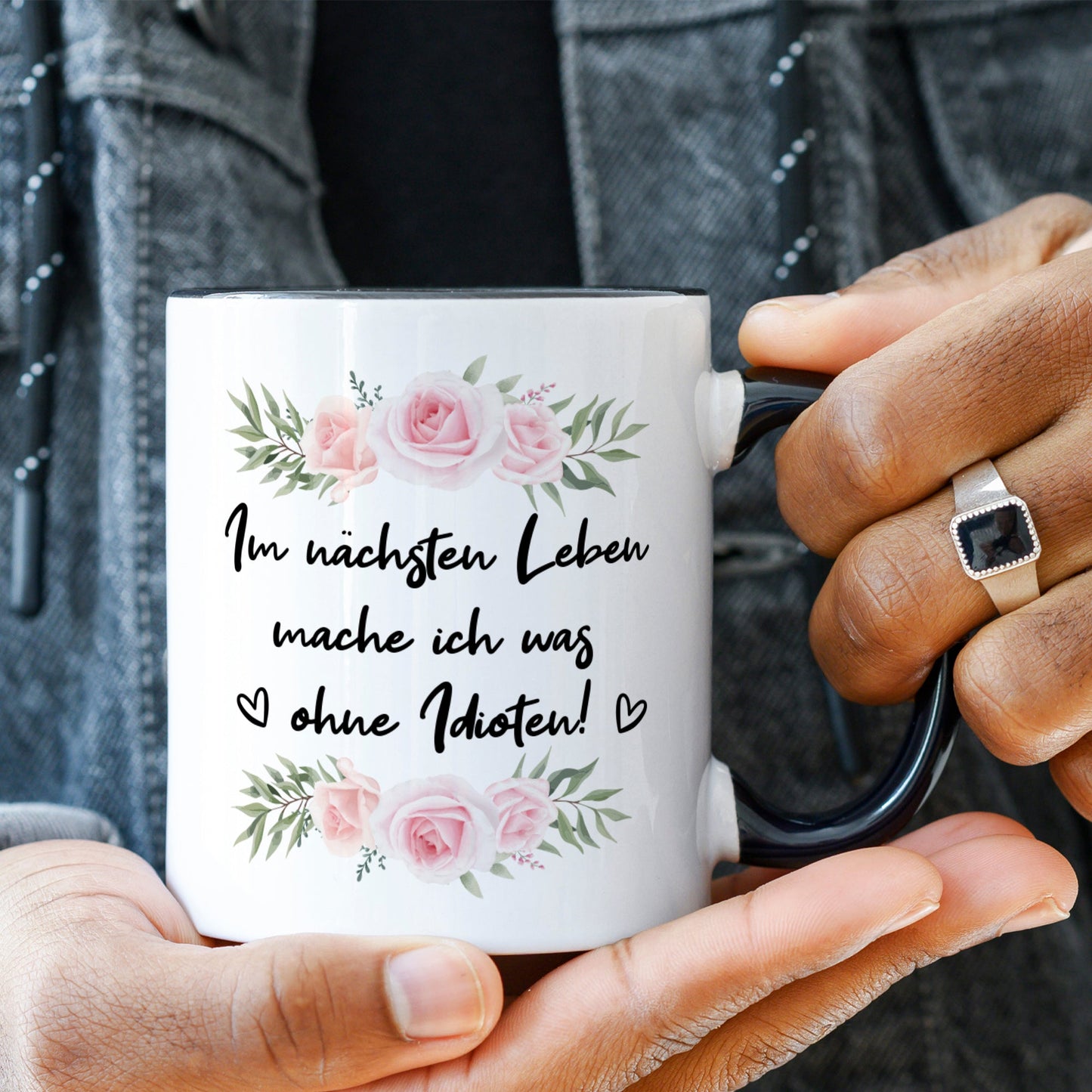 Bedruckte Tasse mit Spruch Im nächsten Leben