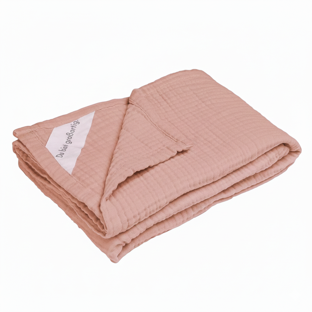 Musselin Decke 100 cm x 75 cm zartes Rosenholz