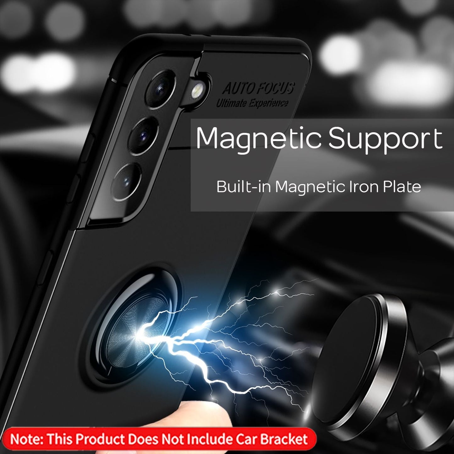 NALIA Ringhülle für Samsung Galaxy S21 Plus – Ring-Ständer 360° & für Magnet-Halter – GRIP360 (Mattiertes Silikon Case) – Marke aus Berlin