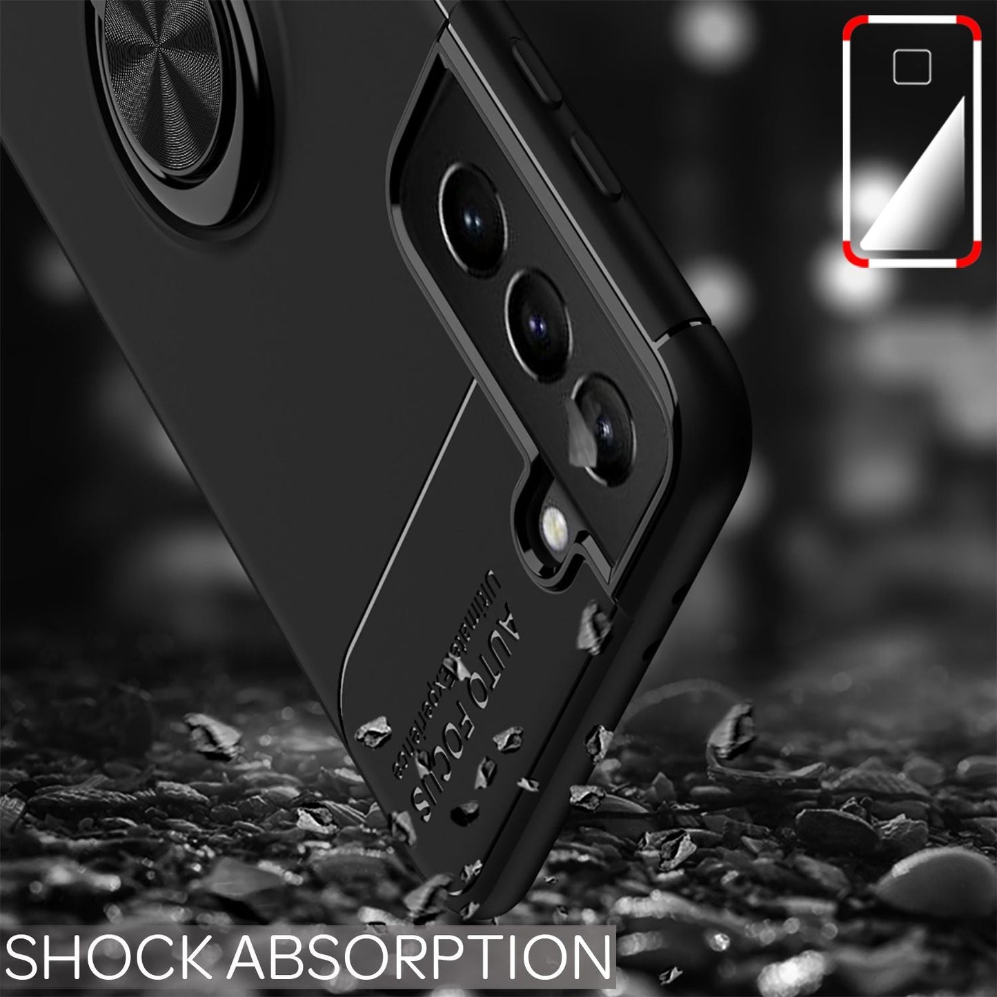 NALIA Ringhülle für Samsung Galaxy S21 Plus – Ring-Ständer 360° & für Magnet-Halter – GRIP360 (Mattiertes Silikon Case) – Marke aus Berlin
