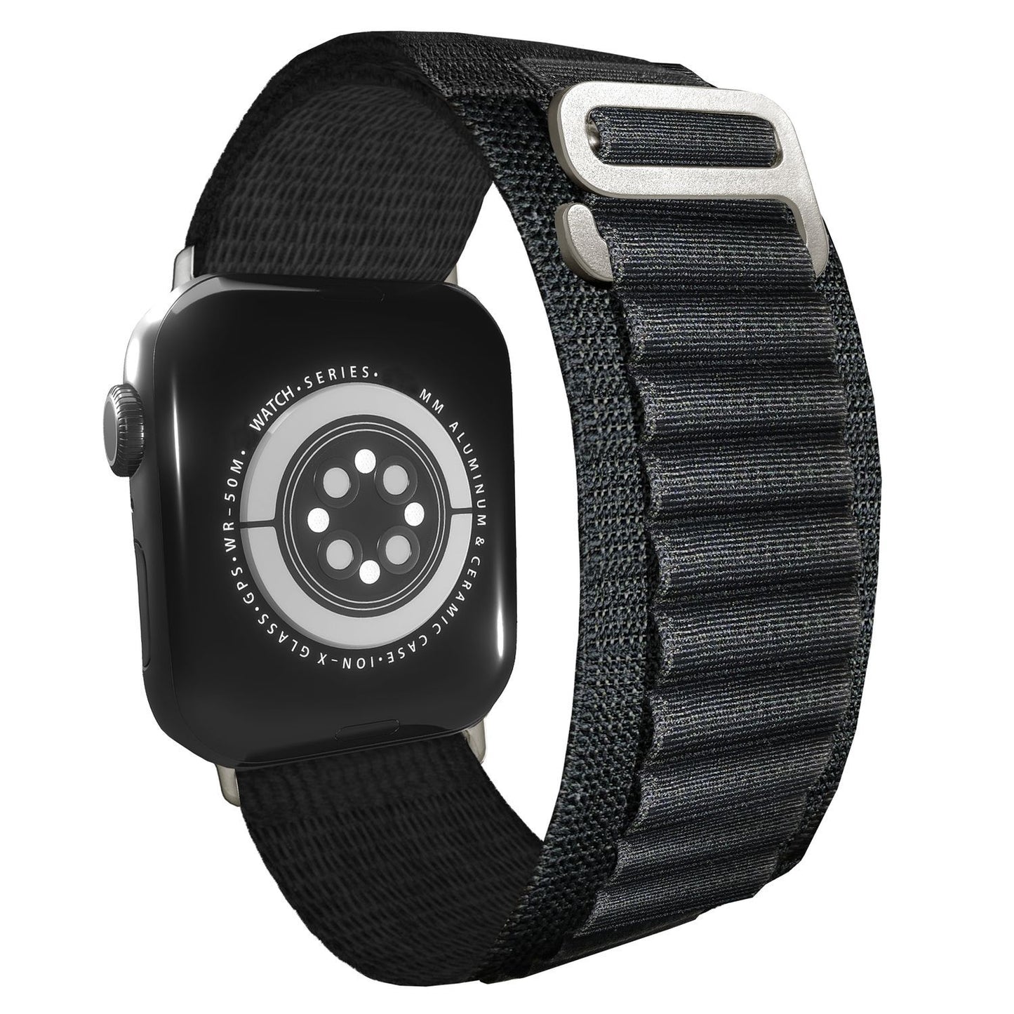 NALIA Smart Watch Armband Alpine Loop Style kompatibel mit Apple Watch Armband Ultra/SE & Series 8/7/6/5/4/3/2/1, 38/40/41mm, G-Haken iWatch Outdoor Uhr Band, Nylon