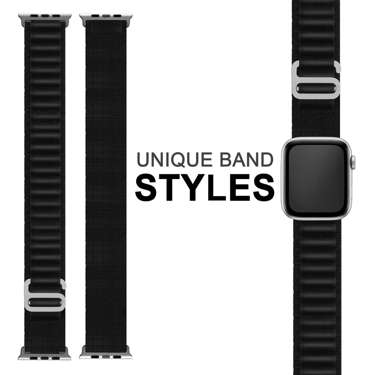 NALIA Smart Watch Armband Alpine Loop Style kompatibel mit Apple Watch Armband Ultra/SE & Series 8/7/6/5/4/3/2/1, 38/40/41mm, G-Haken iWatch Outdoor Uhr Band, Nylon