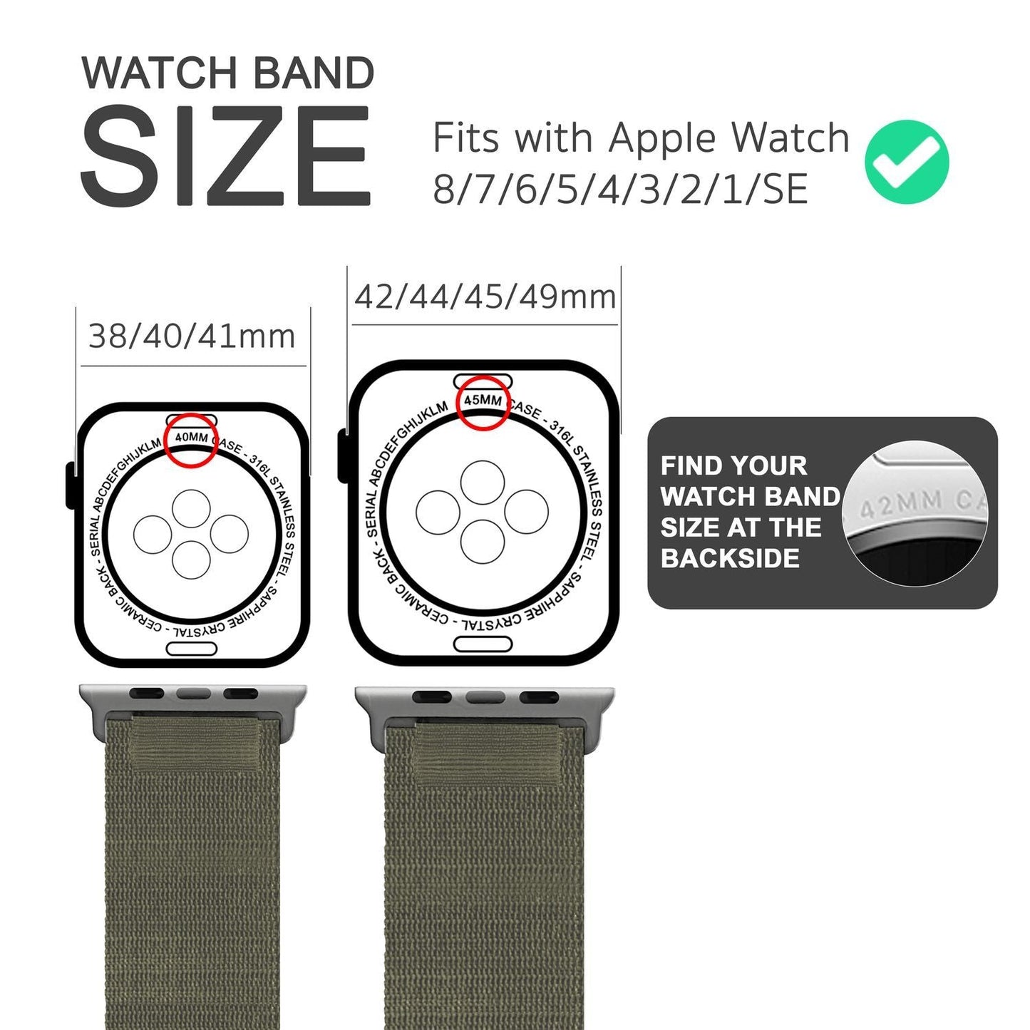 NALIA Smart Watch Armband Alpine Loop Style kompatibel mit Apple Watch Armband Ultra/SE & Series 8/7/6/5/4/3/2/1, 38/40/41mm, G-Haken iWatch Outdoor Uhr Band, Nylon