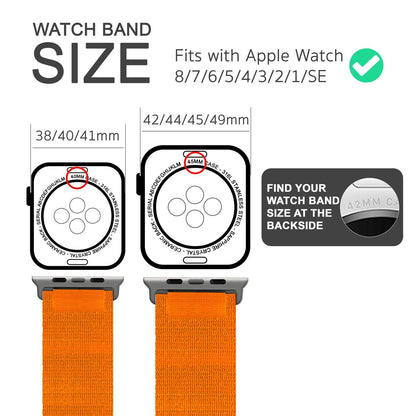 NALIA Smart Watch Armband Alpine Loop Style kompatibel mit Apple Watch Armband Ultra/SE & Series 8/7/6/5/4/3/2/1, 38/40/41mm, G-Haken iWatch Outdoor Uhr Band, Nylon