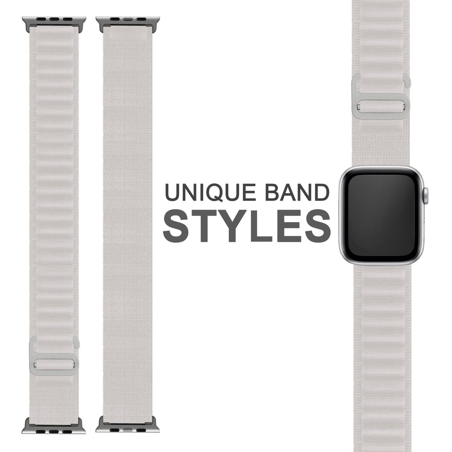 NALIA Smart Watch Armband Alpine Loop Style kompatibel mit Apple Watch Armband Ultra/SE & Series 8/7/6/5/4/3/2/1, 38/40/41mm, G-Haken iWatch Outdoor Uhr Band, Nylon