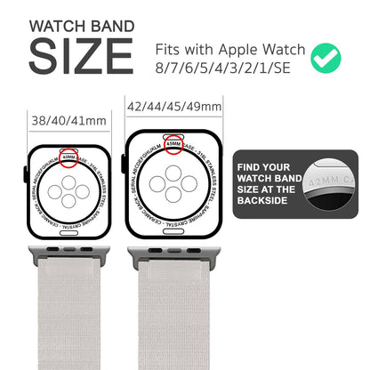 NALIA Smart Watch Armband Alpine Loop Style kompatibel mit Apple Watch Armband Ultra/SE & Series 8/7/6/5/4/3/2/1, 38/40/41mm, G-Haken iWatch Outdoor Uhr Band, Nylon