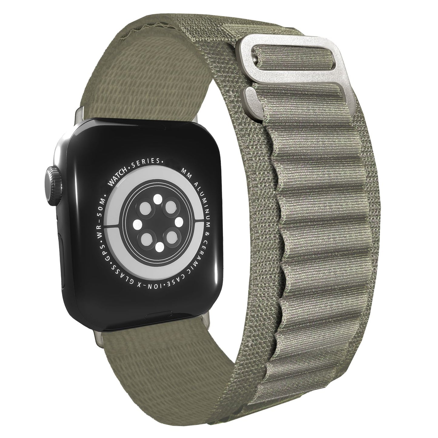 NALIA Smart Watch Armband Alpine Loop Style kompatibel mit Apple Watch Armband Ultra/SE & Series 8/7/6/5/4/3/2/1, 42/44/45/49mm, G-Haken iWatch Outdoor Uhr Band, Nylon