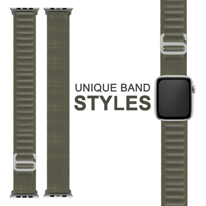 NALIA Smart Watch Armband Alpine Loop Style kompatibel mit Apple Watch Armband Ultra/SE & Series 8/7/6/5/4/3/2/1, 42/44/45/49mm, G-Haken iWatch Outdoor Uhr Band, Nylon