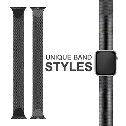NALIA Milanaise Edelstahl Smart Watch Armband kompatibel mit Apple Watch Armband SE & Series 8/7/6/5/4/3/2/1, 38mm 40mm 41mm, iWatch-Band Magnet-Verschluss, Metall