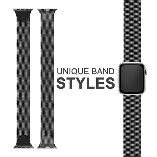 NALIA Milanaise Edelstahl Smart Watch Armband kompatibel mit Apple Watch Armband SE & Series 8/7/6/5/4/3/2/1, 38mm 40mm 41mm, iWatch-Band Magnet-Verschluss, Metall
