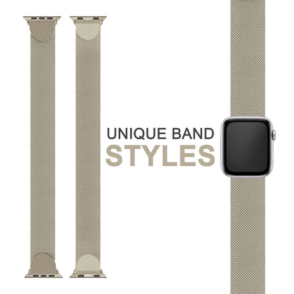 NALIA Milanaise Edelstahl Smart Watch Armband kompatibel mit Apple Watch Armband SE & Series 8/7/6/5/4/3/2/1, 38mm 40mm 41mm, iWatch-Band Magnet-Verschluss, Metall