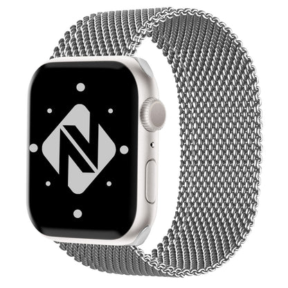 NALIA Milanaise Edelstahl Smart Watch Armband kompatibel mit Apple Watch Armband SE & Series 8/7/6/5/4/3/2/1, 38mm 40mm 41mm, iWatch-Band Magnet-Verschluss, Metall