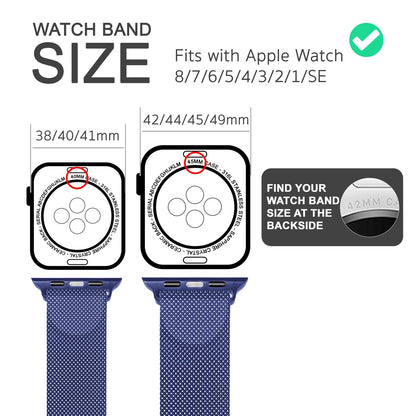 NALIA Milanaise Edelstahl Smart Watch Armband kompatibel mit Apple Watch Armband Ultra/SE & Series 8/7/6/5/4/3/2/1, 42mm 44mm 45mm 49mm, iWatch-Band Magnet-Verschluss, Metall