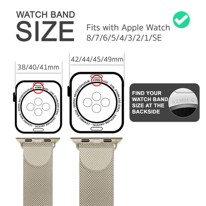 NALIA Milanaise Edelstahl Smart Watch Armband kompatibel mit Apple Watch Armband Ultra/SE & Series 8/7/6/5/4/3/2/1, 42mm 44mm 45mm 49mm, iWatch-Band Magnet-Verschluss, Metall