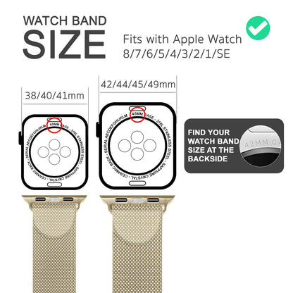 NALIA Milanaise Edelstahl Smart Watch Armband kompatibel mit Apple Watch Armband Ultra/SE & Series 8/7/6/5/4/3/2/1, 42mm 44mm 45mm 49mm, iWatch-Band Magnet-Verschluss, Metall