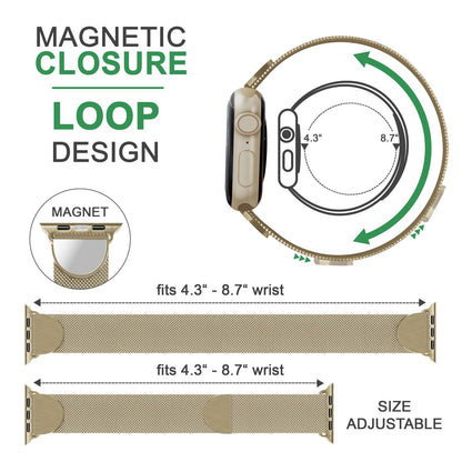 NALIA Milanaise Edelstahl Smart Watch Armband kompatibel mit Apple Watch Armband Ultra/SE & Series 8/7/6/5/4/3/2/1, 42mm 44mm 45mm 49mm, iWatch-Band Magnet-Verschluss, Metall