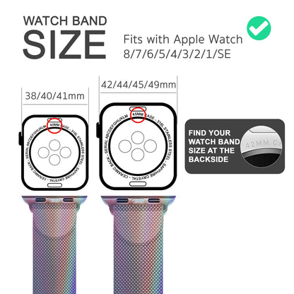 NALIA Milanaise Edelstahl Smart Watch Armband kompatibel mit Apple Watch Armband Ultra/SE & Series 8/7/6/5/4/3/2/1, 42mm 44mm 45mm 49mm, iWatch-Band Magnet-Verschluss, Metall