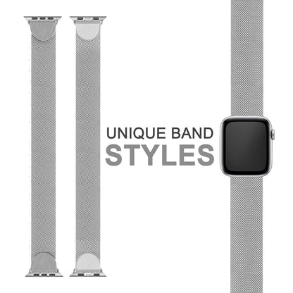 NALIA Milanaise Edelstahl Smart Watch Armband kompatibel mit Apple Watch Armband Ultra/SE & Series 8/7/6/5/4/3/2/1, 42mm 44mm 45mm 49mm, iWatch-Band Magnet-Verschluss, Metall
