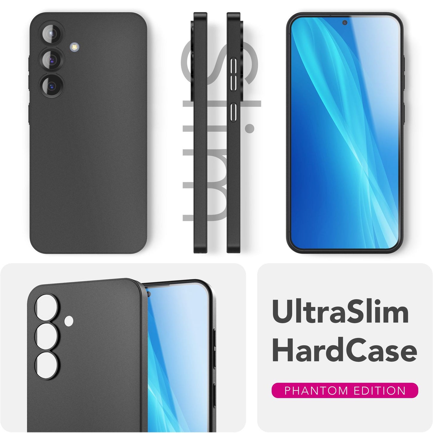 NALIA Ultra Slim Hardcase für Samsung Galaxy S25 – Matt & 0.3mm Dünn – PHANTOM (Dünnes Cover & Kamera-Vollschutz) – Marke aus Berlin