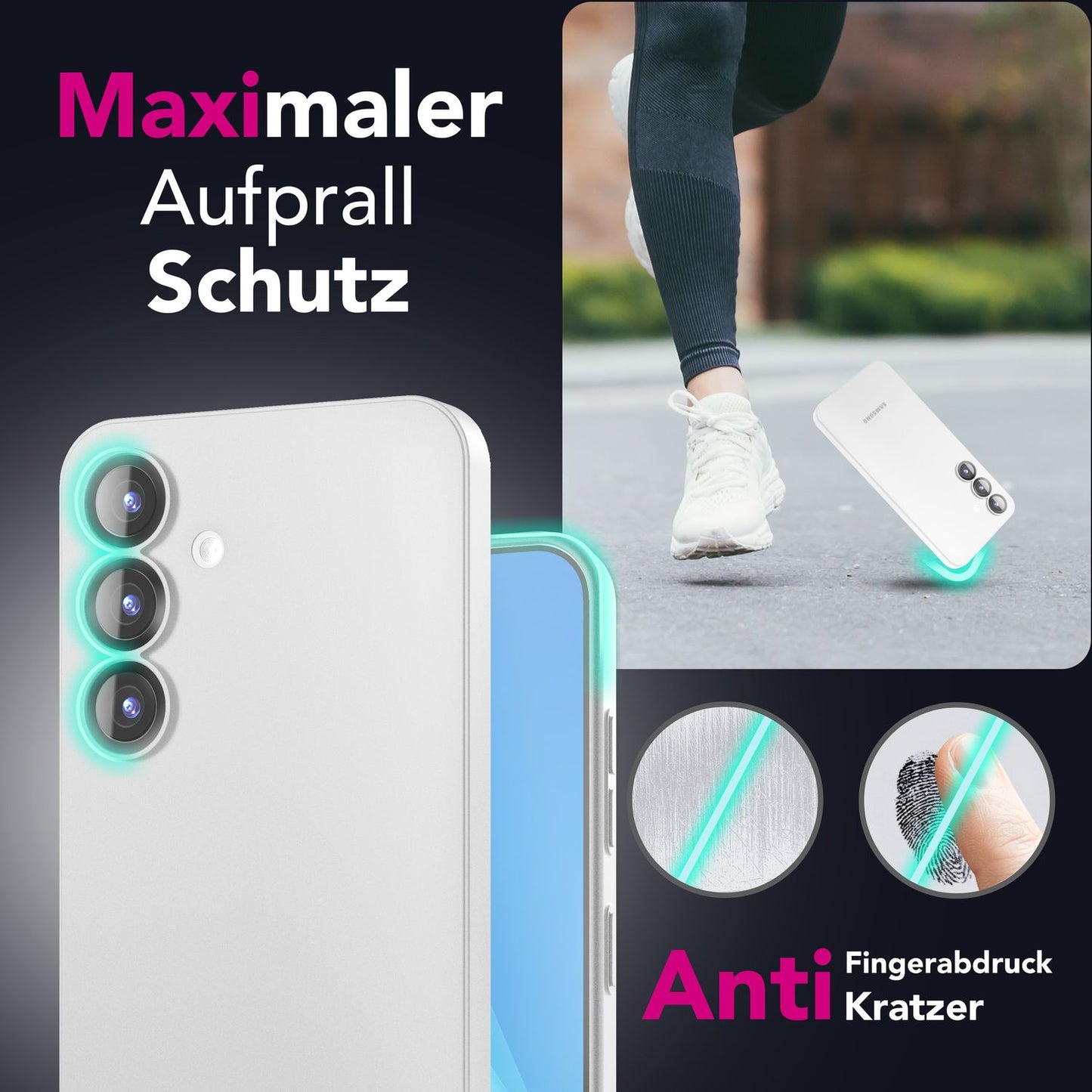 NALIA Ultra Slim Hardcase für Samsung Galaxy S25 – Matt & 0.3mm Dünn – PHANTOM (Dünnes Cover & Kamera-Vollschutz) – Marke aus Berlin