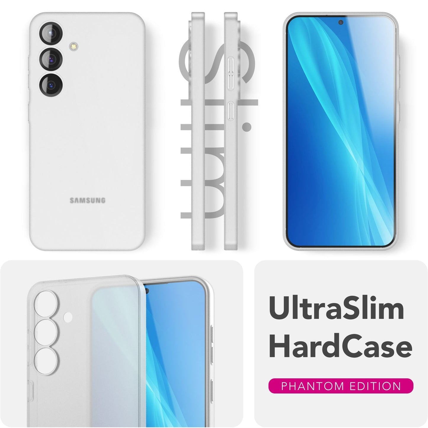 NALIA Ultra Slim Hardcase für Samsung Galaxy S25 – Matt & 0.3mm Dünn – PHANTOM (Dünnes Cover & Kamera-Vollschutz) – Marke aus Berlin