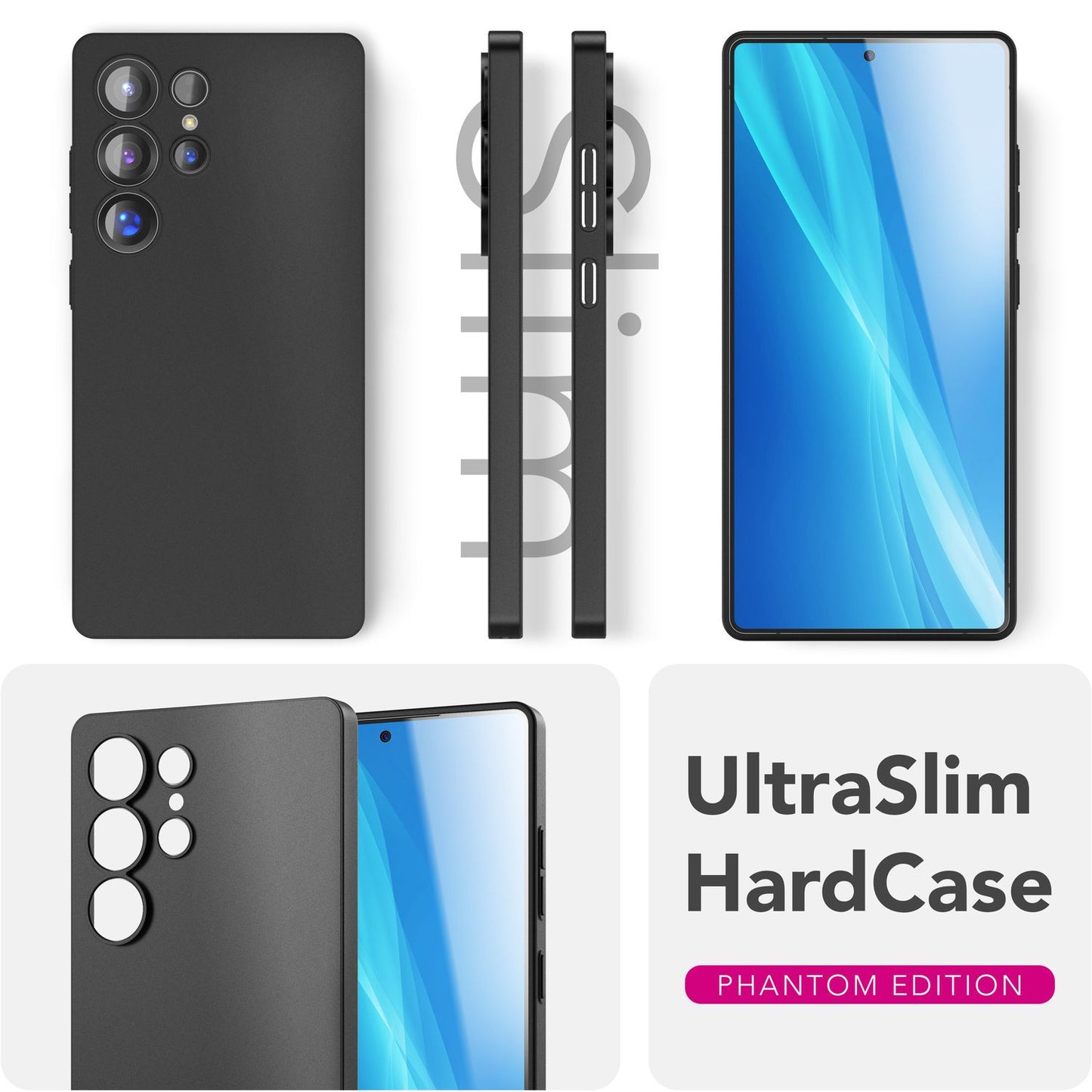 NALIA Ultra Slim Hardcase für Samsung Galaxy S25 Ultra – Matt & 0.3mm Dünn – PHANTOM (Dünnes Cover & Kamera-Vollschutz) – Marke aus Berlin