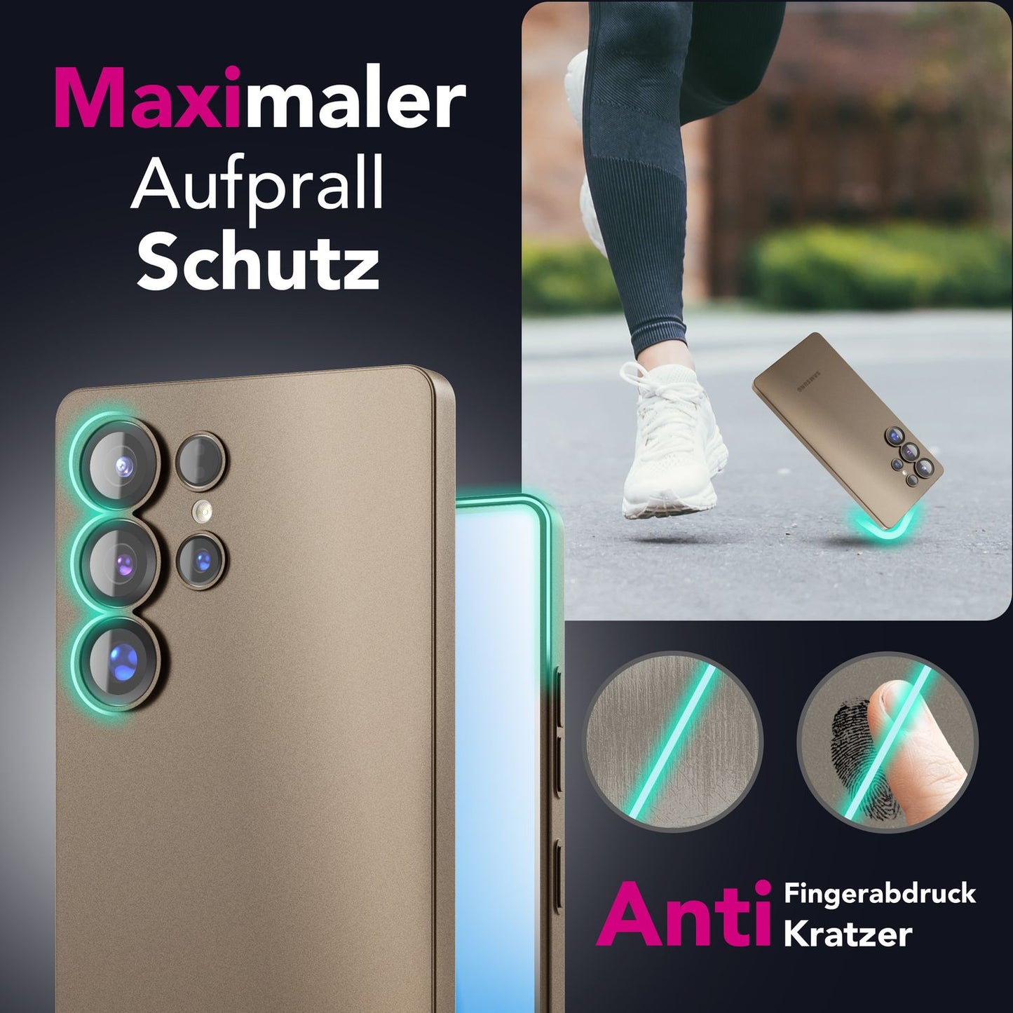 NALIA Ultra Slim Hardcase für Samsung Galaxy S25 Ultra – Matt & 0.3mm Dünn – PHANTOM (Dünnes Cover & Kamera-Vollschutz) – Marke aus Berlin
