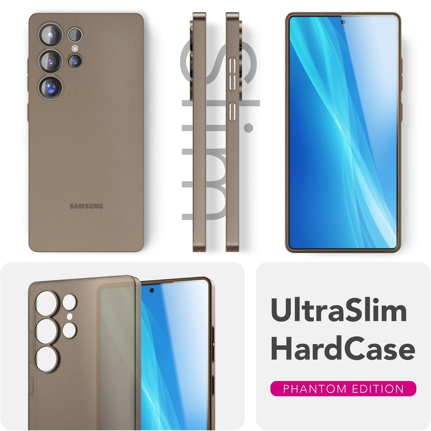 NALIA Ultra Slim Hardcase für Samsung Galaxy S25 Ultra – Matt & 0.3mm Dünn – PHANTOM (Dünnes Cover & Kamera-Vollschutz) – Marke aus Berlin