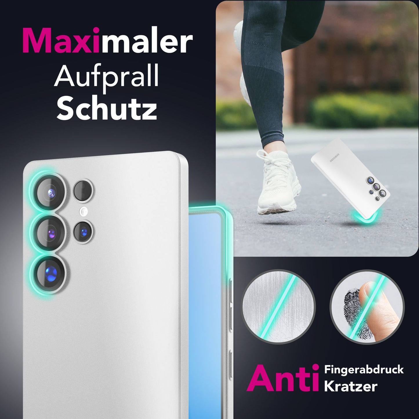 NALIA Ultra Slim Hardcase für Samsung Galaxy S25 Ultra – Matt & 0.3mm Dünn – PHANTOM (Dünnes Cover & Kamera-Vollschutz) – Marke aus Berlin