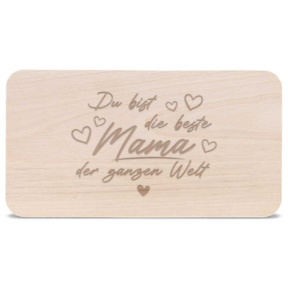 Schneidebrett Frühstücksbrettchen "Du bist die beste Mama der Welt"