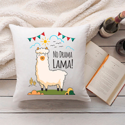 Bedrucktes Kissen mit Spruch No Drama Lama