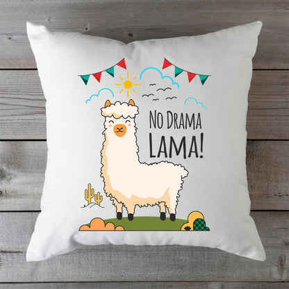 Bedrucktes Kissen mit Spruch No Drama Lama
