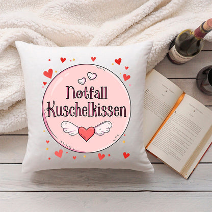 Bedrucktes Kissen mit Spruch Notfall Kuschelkissen