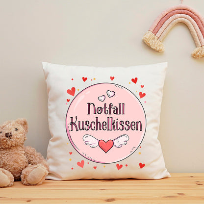 Bedrucktes Kissen mit Spruch Notfall Kuschelkissen
