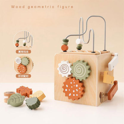 5-in-1 Montessori Aktivitätsbox aus Holz – Lernen, Sortieren & Entdecken mit Perlen und Paarspiel