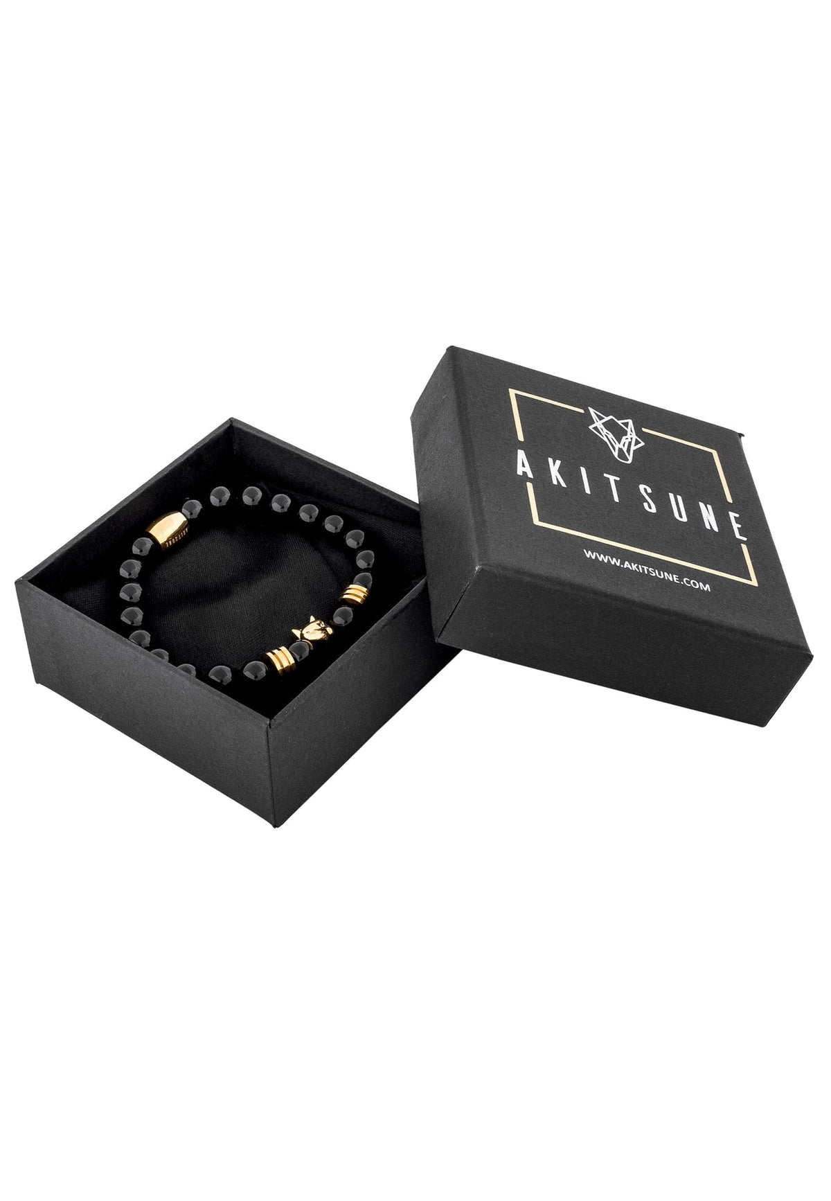 Obsidius Beaded Bracelet Gold - Black